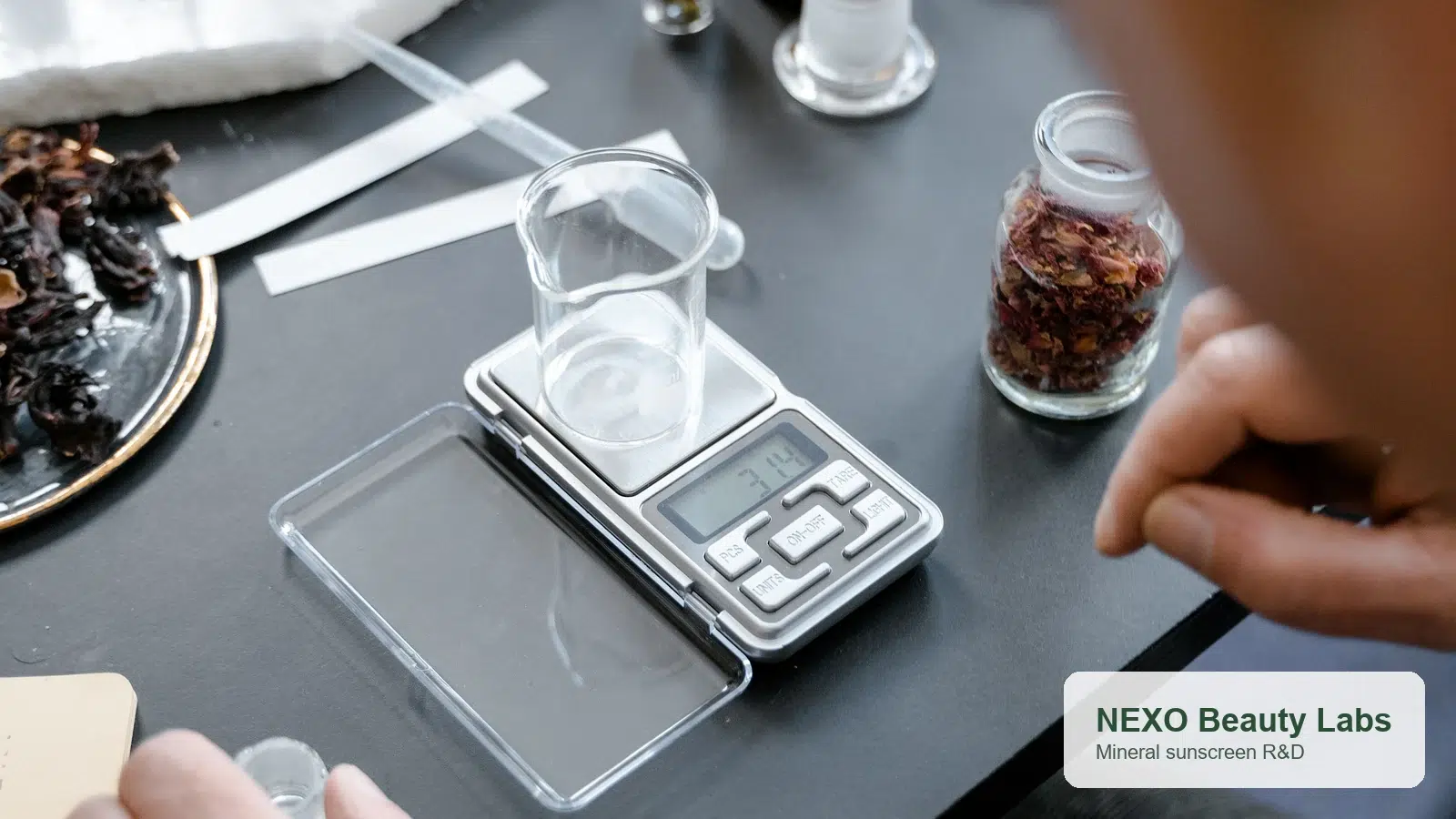 NEXO Beauty Labs zinc oxide mineral sunscreen dispersion lab