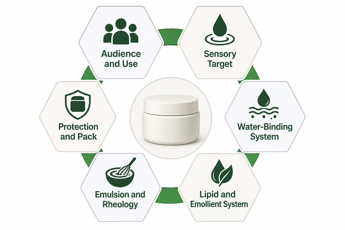 Barrier repair cream formula control map
