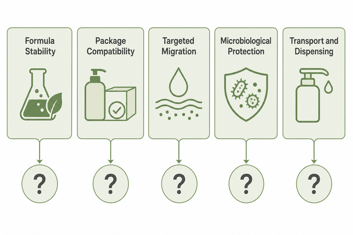 Cosmetic Stability and Compatibility, Migration, and Microbiology Are Different Evidence Tracks — NEXO Beauty Labs