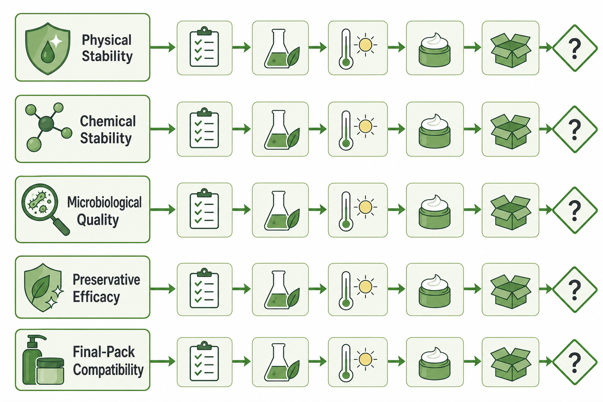 Separate the Five Cosmetic Stability Evidence Tracks — NEXO Beauty Labs