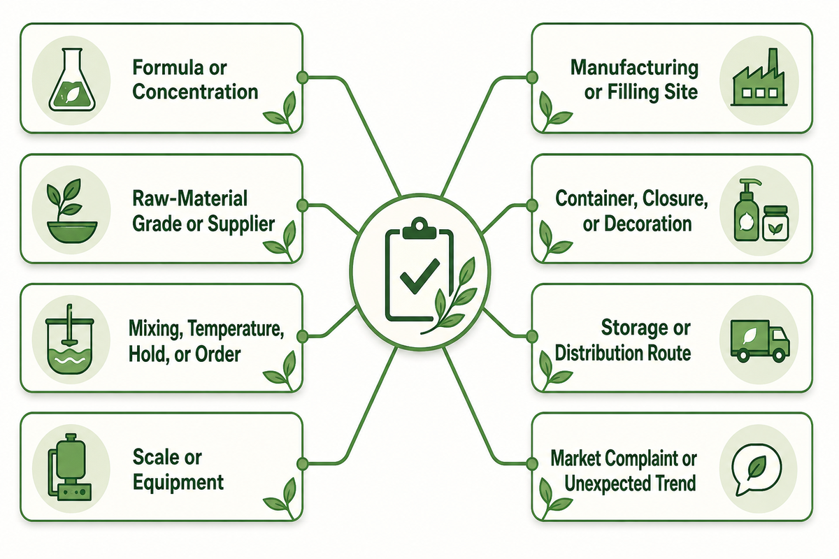 Revisit Evidence After Scale-Up or Change Control — NEXO Beauty Labs