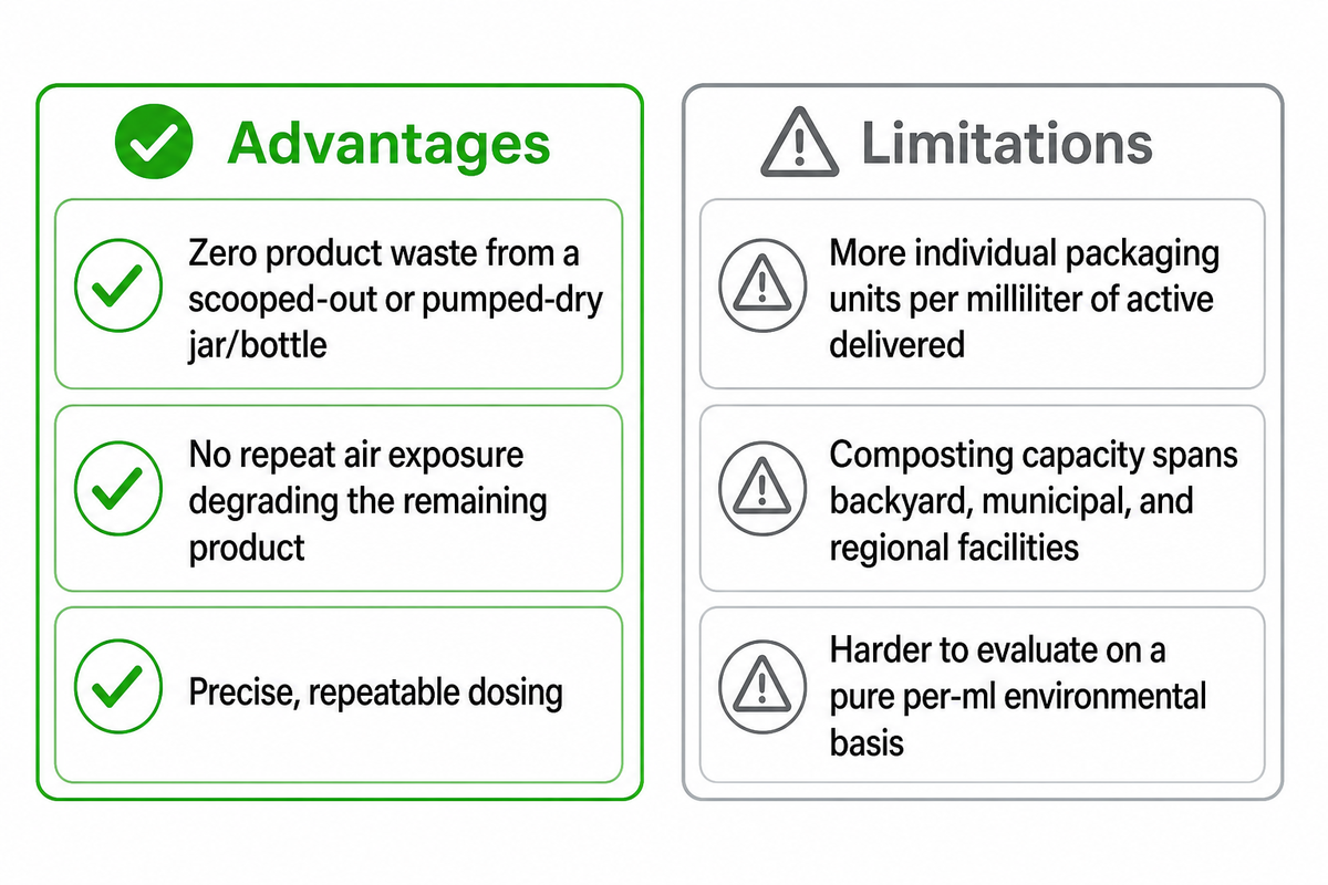 Sustainability Trade-offs of Single-Dose Packaging — NEXO Beauty Labs