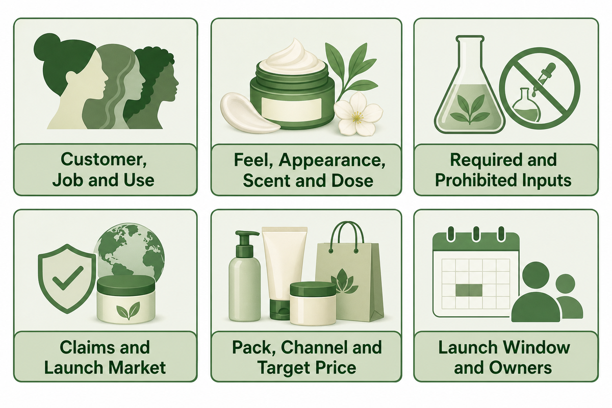 Build a Manufacturer-Ready Cosmetic Product Brief — NEXO Beauty Labs