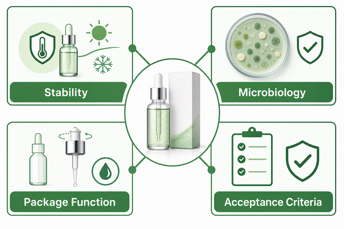 Design Stability, Microbiology, and Package Tests as One Program