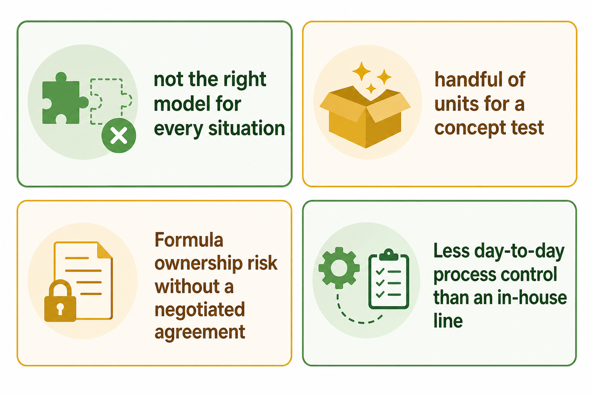 When NOT to Use Contract Manufacturing / Common Failure Modes — NEXO Beauty Labs