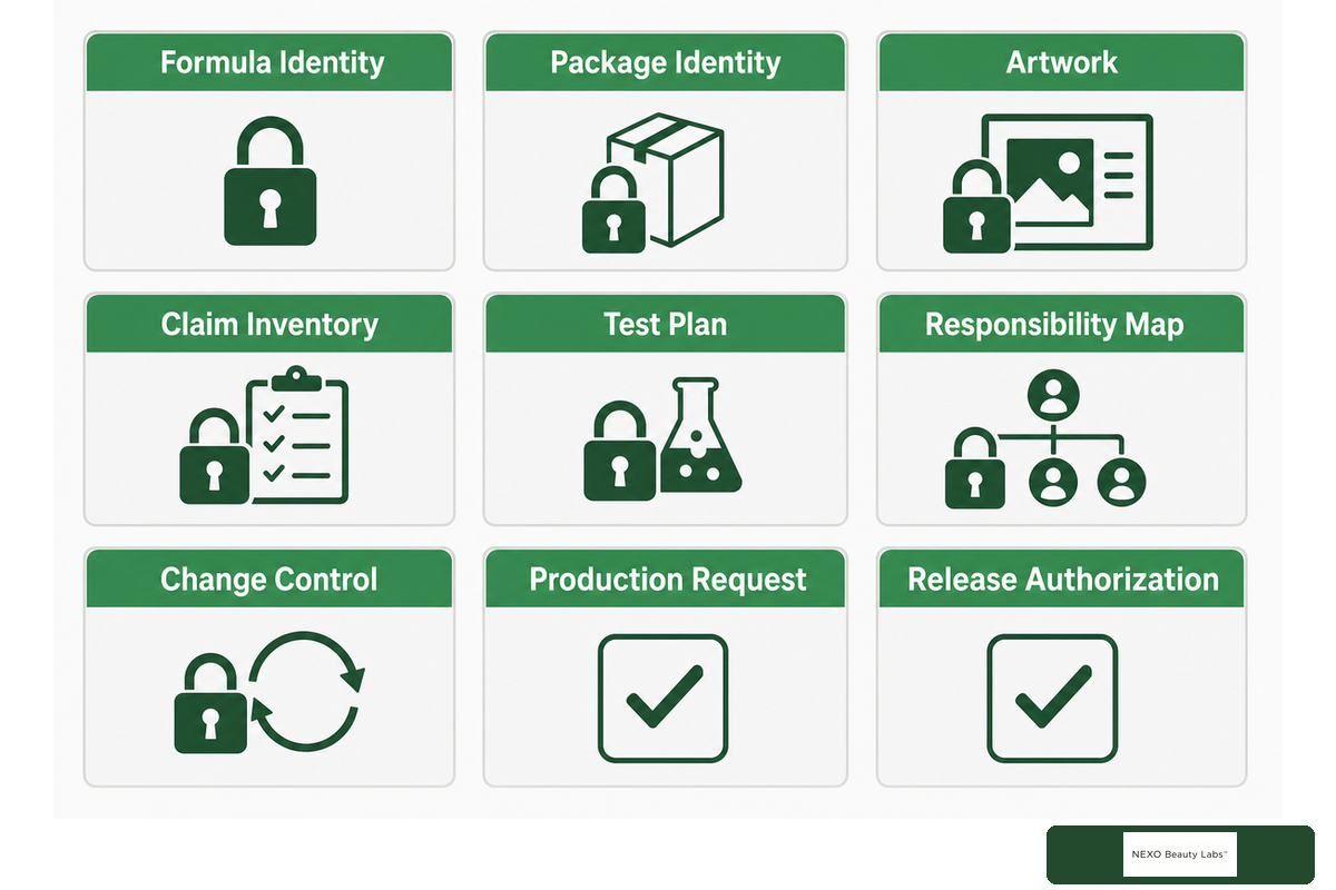 What Must Be Locked Before You Request Production? — NEXO Beauty Labs