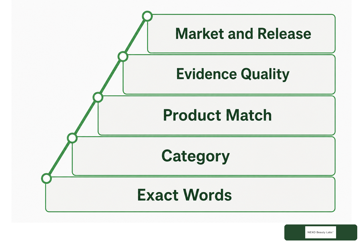 How Does the Evidence-before-Claim Ladder Separate US Responsibilities? — NEXO Beauty Labs