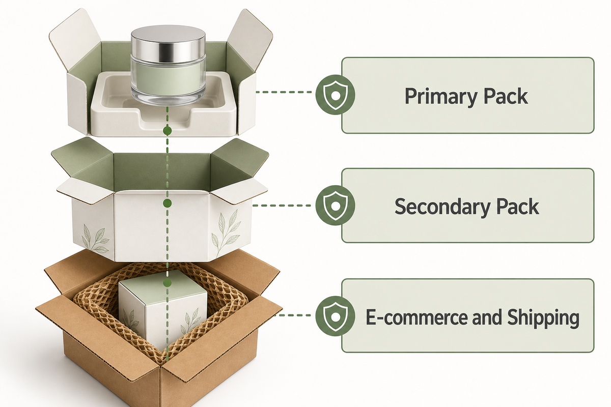 4. Specify Primary, Secondary, and E-commerce Packaging as One Stack — NEXO Beauty Labs