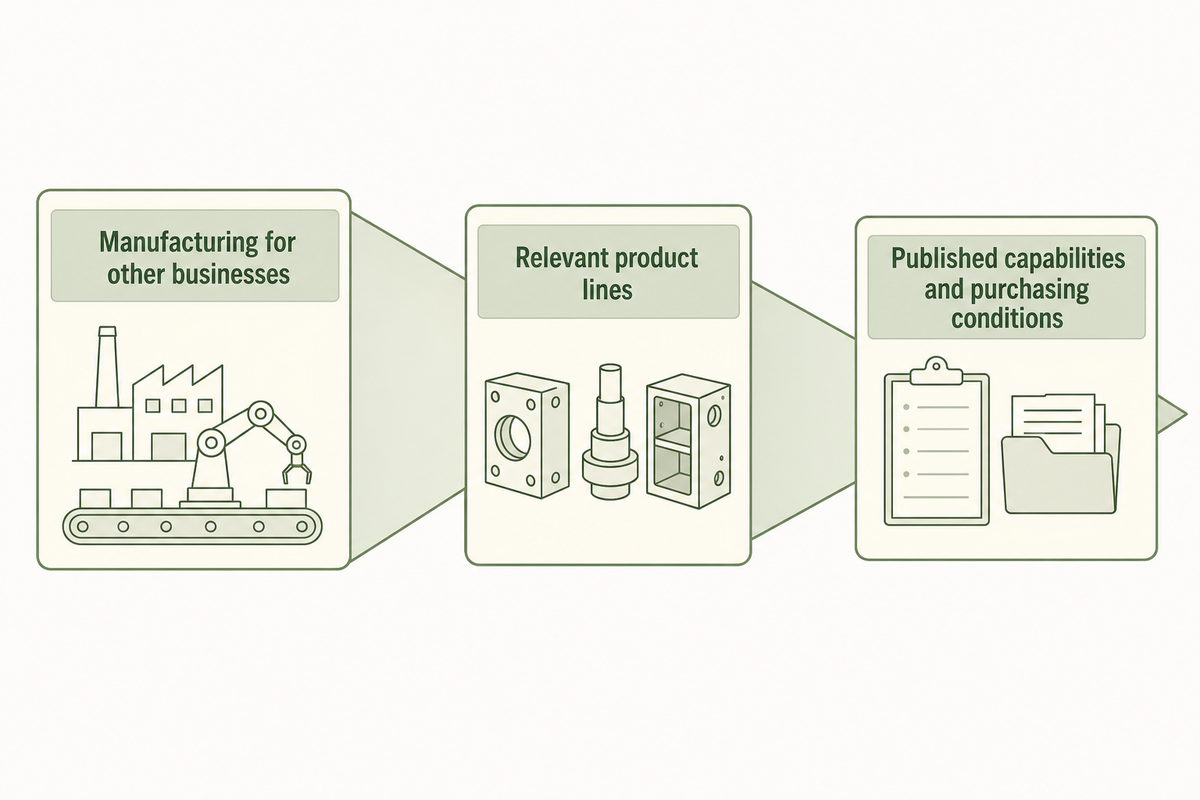 Supplier selection based on contract production, product lines and purchasing conditions