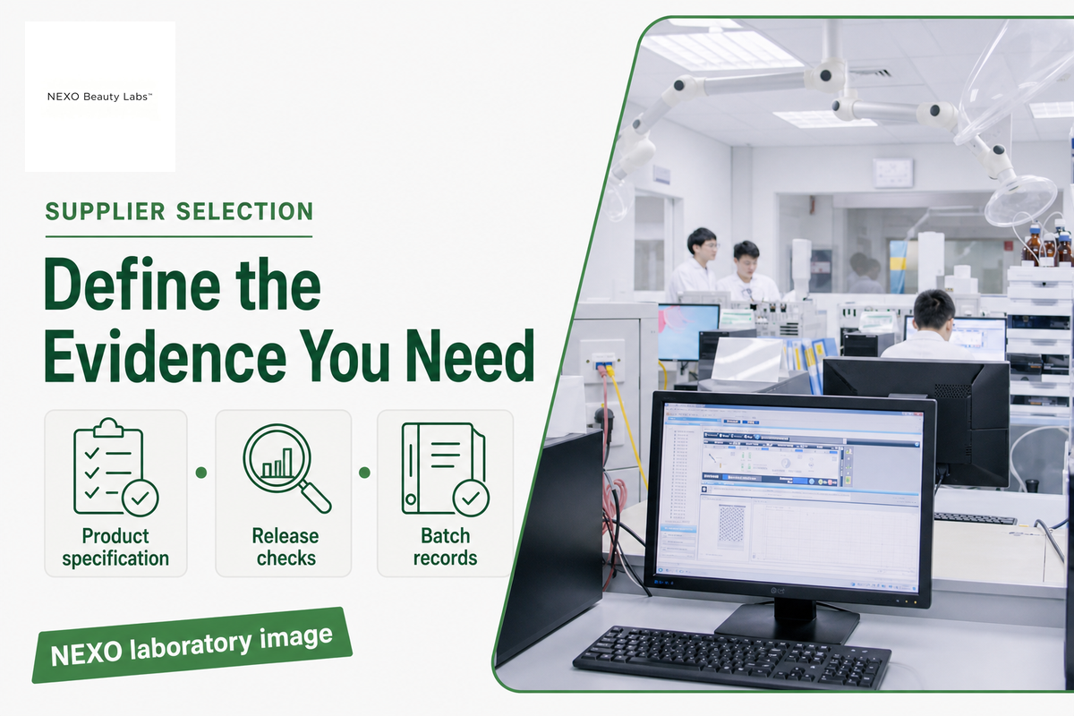 NEXO laboratory illustrating product specification, release checks and batch records